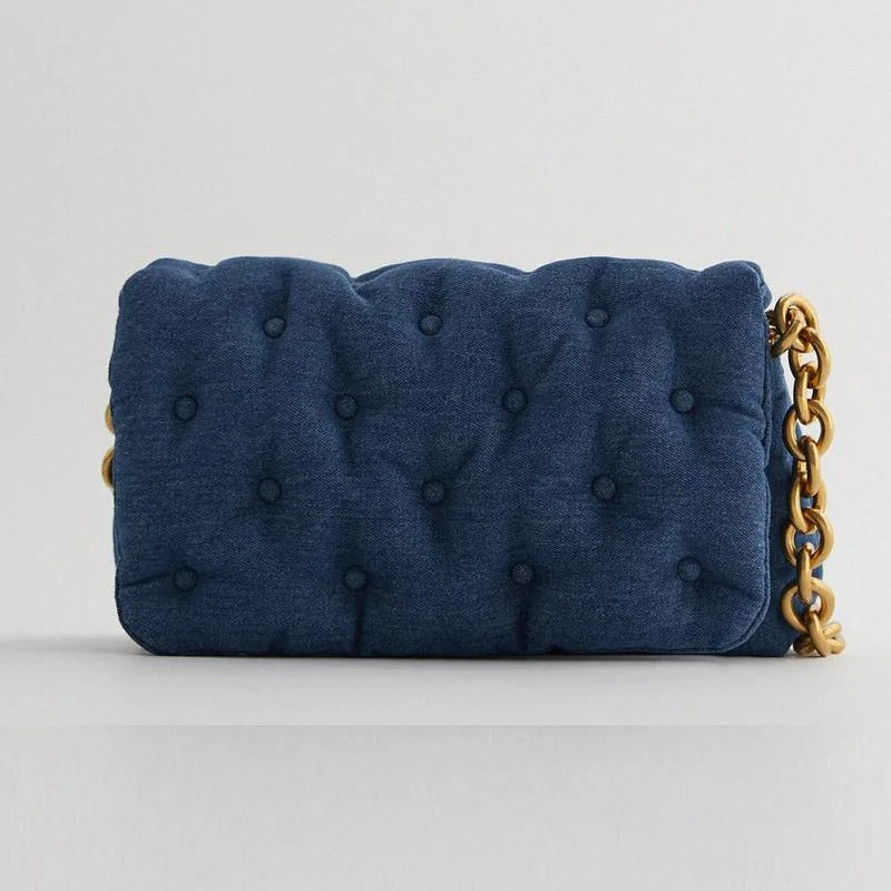 CHAIN REACTION DENIM HANDBAG