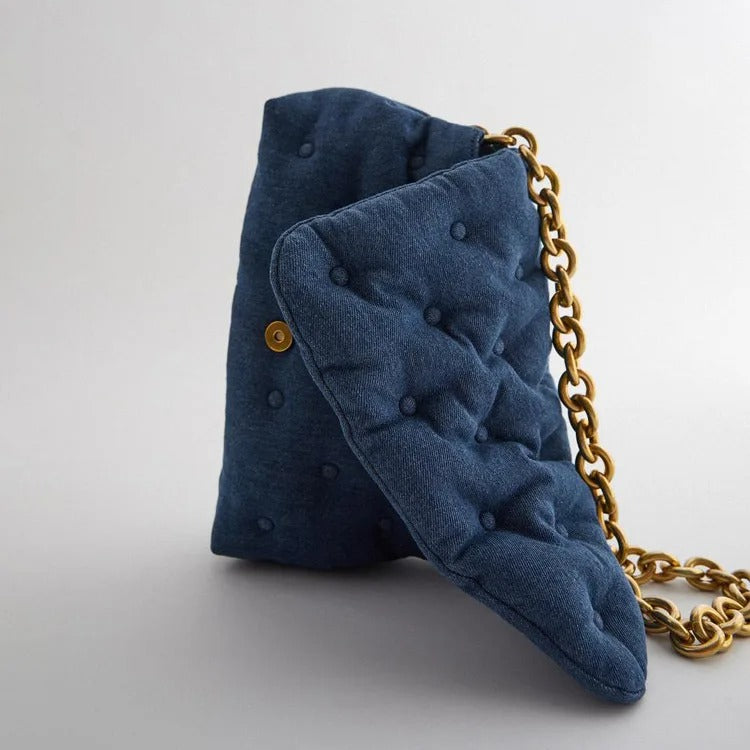 CHAIN REACTION DENIM HANDBAG