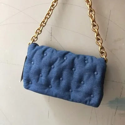 CHAIN REACTION DENIM HANDBAG