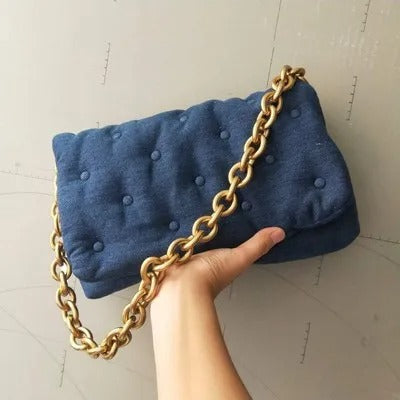 CHAIN REACTION DENIM HANDBAG