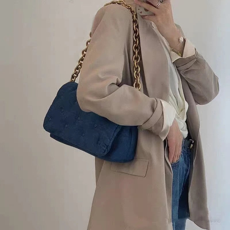 CHAIN REACTION DENIM HANDBAG