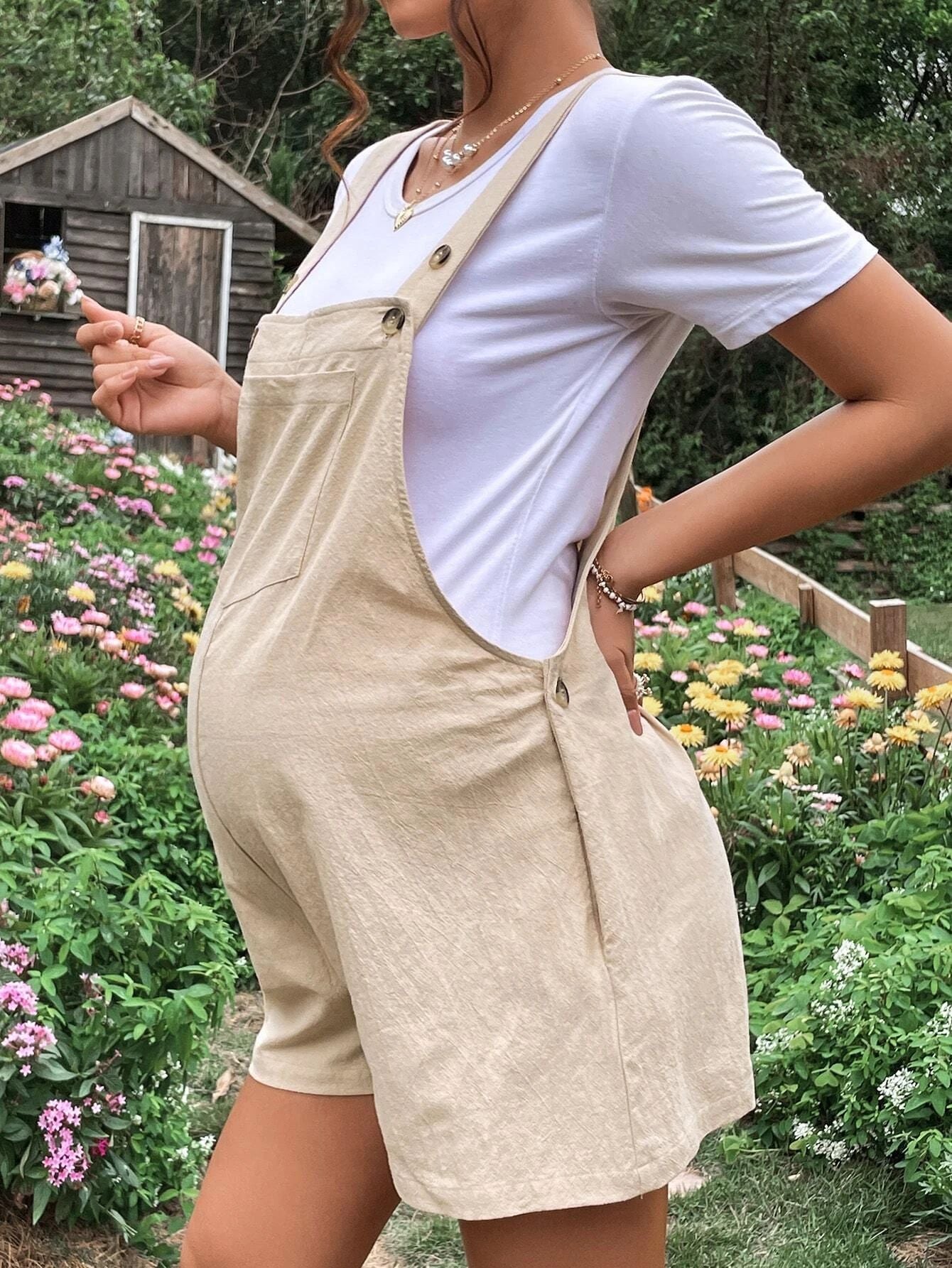 SUNSHINE LINEN MATERNITY ROMPER