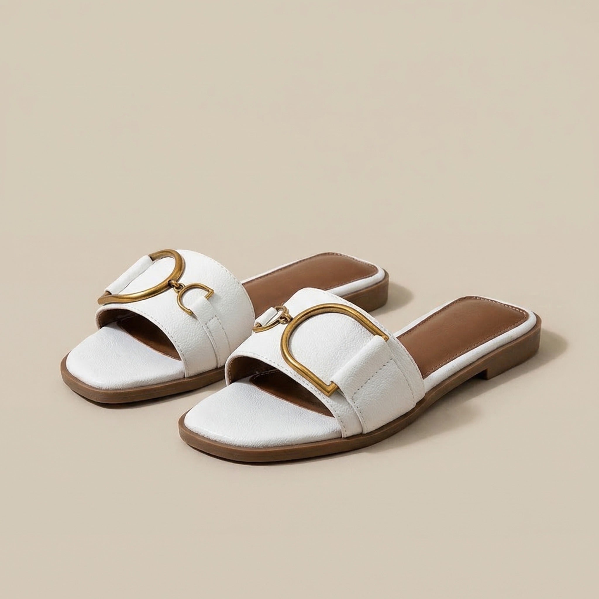 Aurelia Leather Slide Sandals