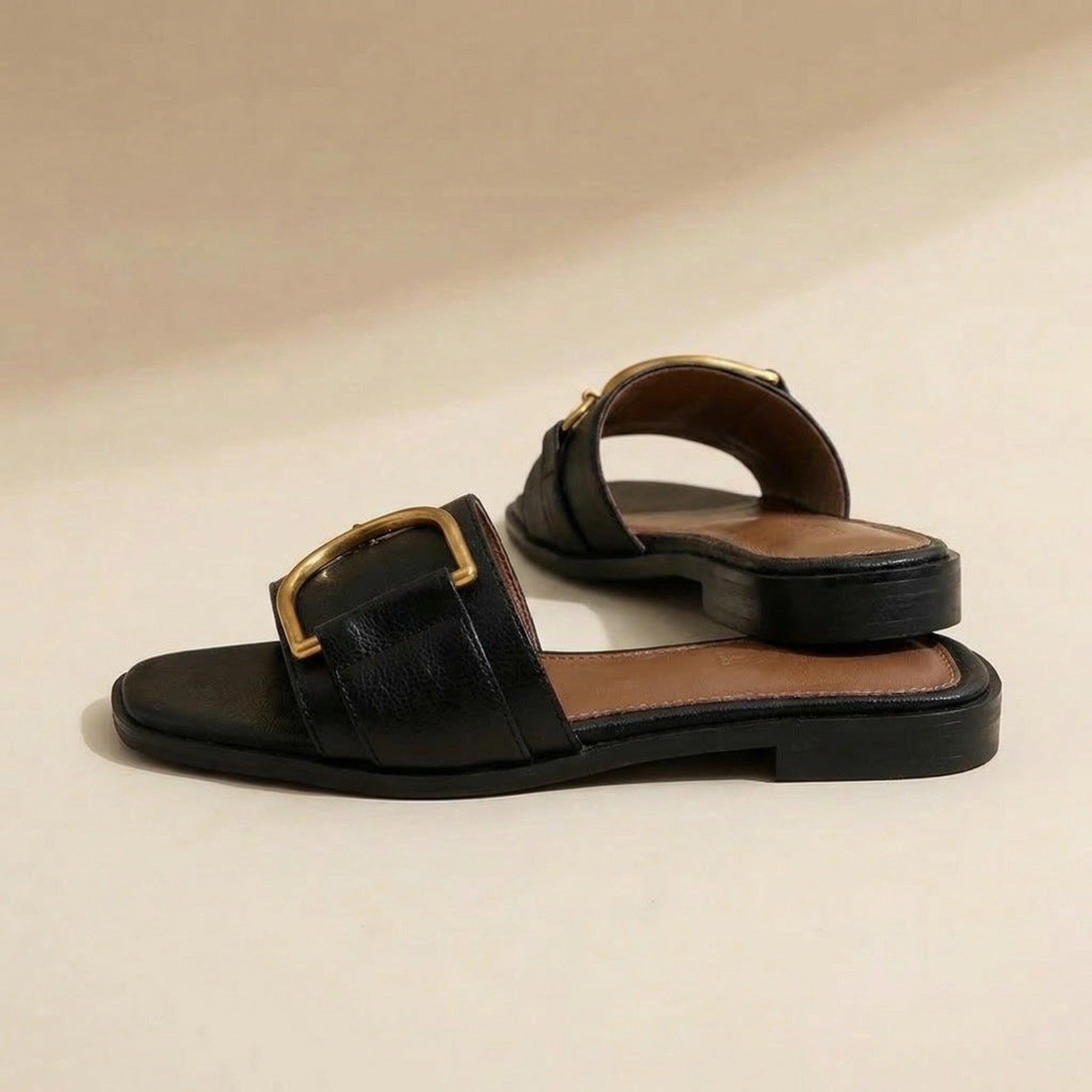 Aurelia Leather Slide Sandals