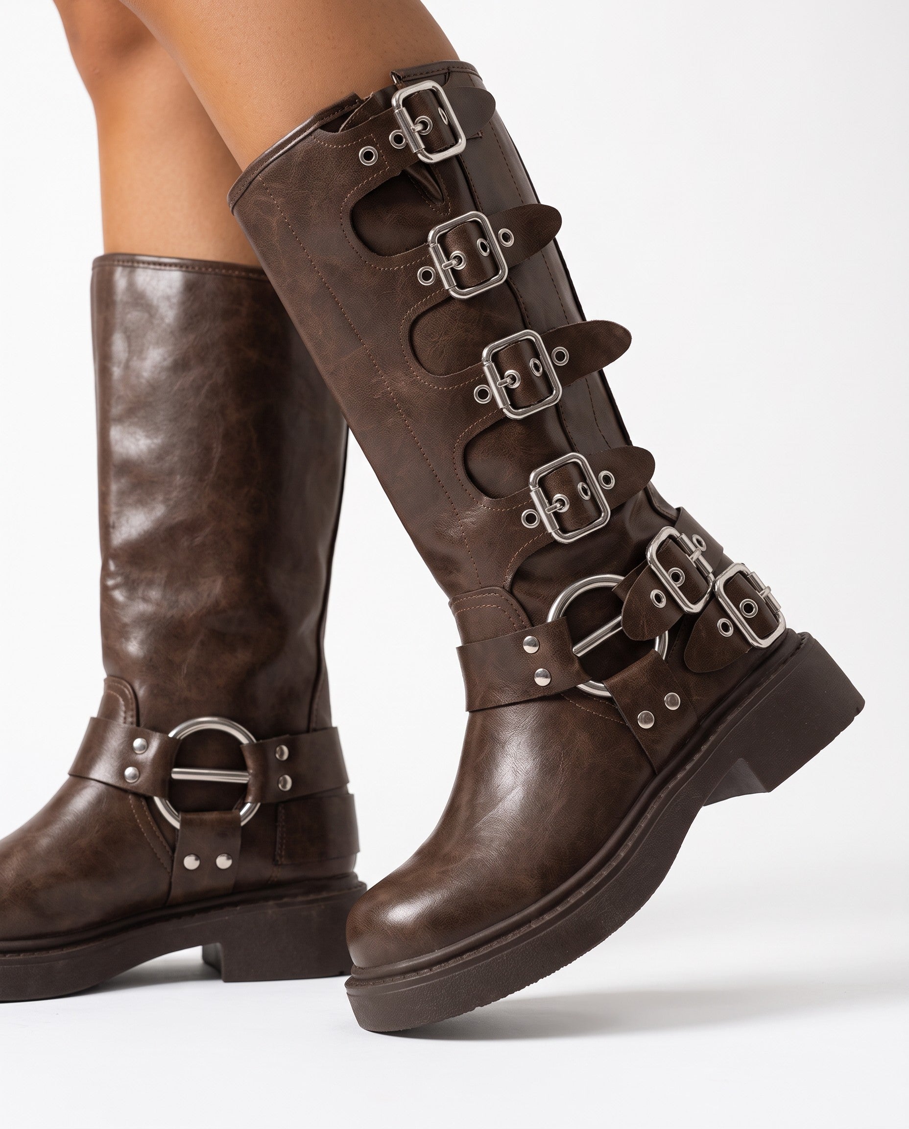 Valkyrie Knee-High Buckle Boots